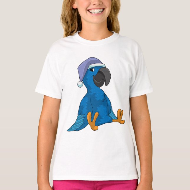 Camiseta Loro durmiendo con gorra nocturna (Anverso)