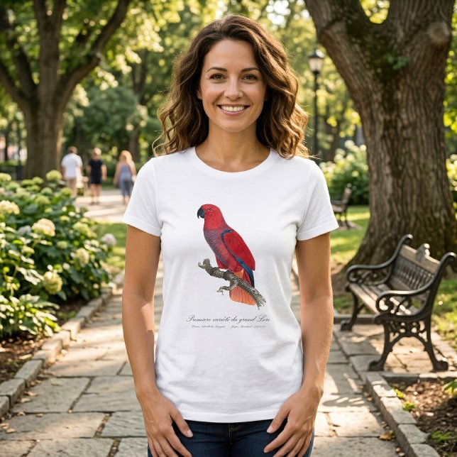 Camiseta Loro Eclecto de Vosmaer, Eclectus Roratus Vosmaeri (Vosmaer Eclectus Parrot, Eclectus Roratus Vosmaeri. Women Basic White T-Shirt )