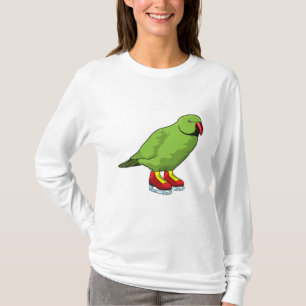 Camiseta Loro en patinaje sobre hielo con patines de hielo