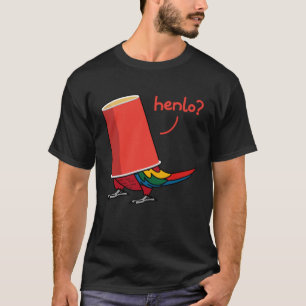 Camiseta Loro En Una Taza Henlo I Guacamayo Escarlata