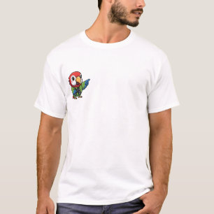 Camiseta Loro Explorador Colorido Sosteniendo Prismáticos