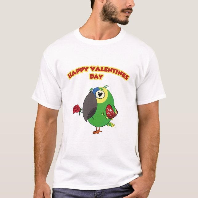 Camiseta loro feliz del día de San Valentín (Anverso)