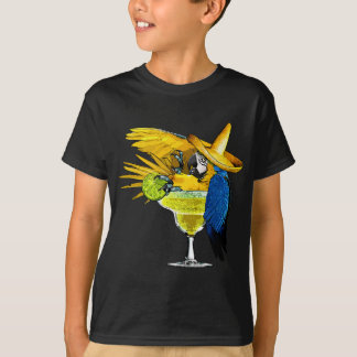 Camiseta Loro gracioso en Margarita Trópico de Vidrio Beber