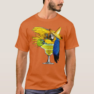 Camiseta Loro gracioso en Margarita Trópico de Vidrio Beber