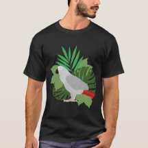 Loro gris africano con hojas