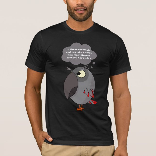 Camiseta Loro gris africano ¡Cuidado con los dedos! (Anverso)