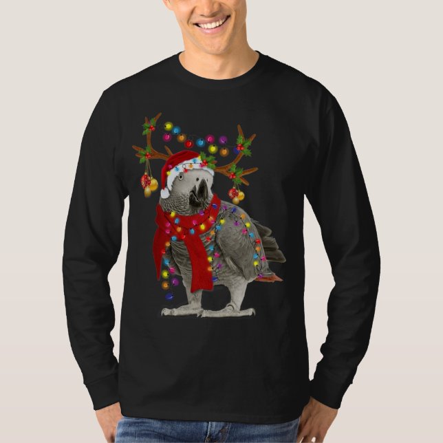 Camiseta Loro gris africano, magníficos Navidades de renos (Anverso)