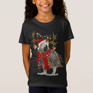 Camiseta Loro gris africano, magníficos Navidades de renos