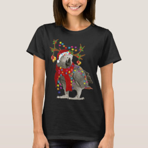 Camiseta Loro gris africano, magníficos Navidades de renos