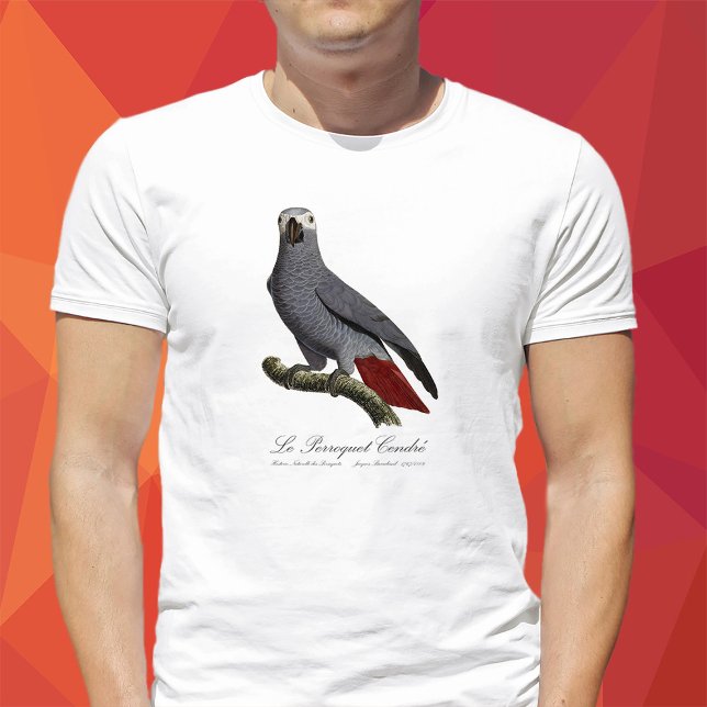Camiseta Loro gris africano, Psittacus erithacus, vintage (Le Perroquet Cendre - 19th century illustration. T-Shirt men)