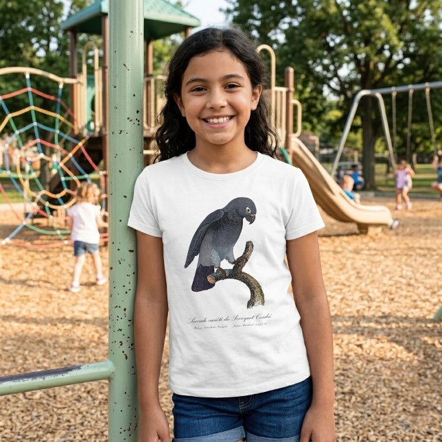Camiseta Loro Gris Africano Timneh, Psittacus Timneh (Timneh African Grey Parrot, Psittacus Timneh. Girl Basic White T-Shirt)