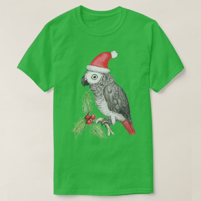 Camiseta Loro gris navidad (Diseño del anverso)