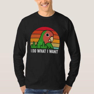 Camiseta Loro Hago Lo Que Quiero Cara Rosada Lovebird Verde