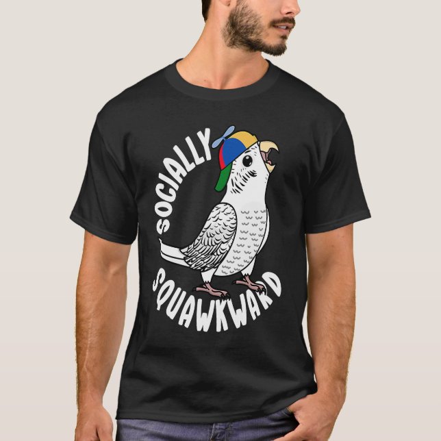 Camiseta Loro incómodo social I Budgie Budgerig blanco (Anverso)