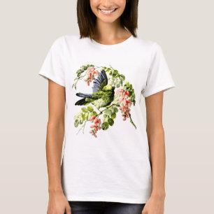 Camiseta Loro joven y encantador en árbol floreciente