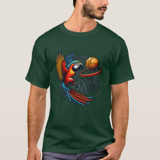 Camiseta Loro jugando baloncesto Hobby Deportes Aves divert