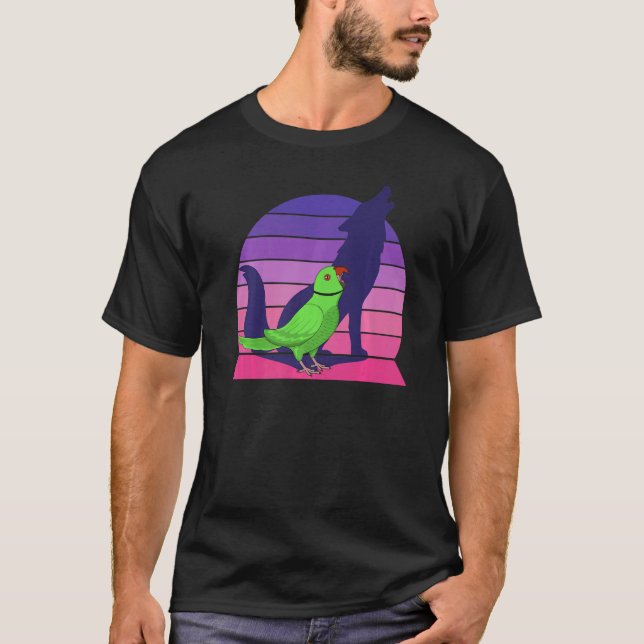 Camiseta Loro me llanto lobo gritando barro indio verde (Anverso)