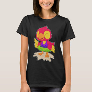 Camiseta Loro natando flotador inflable de verano