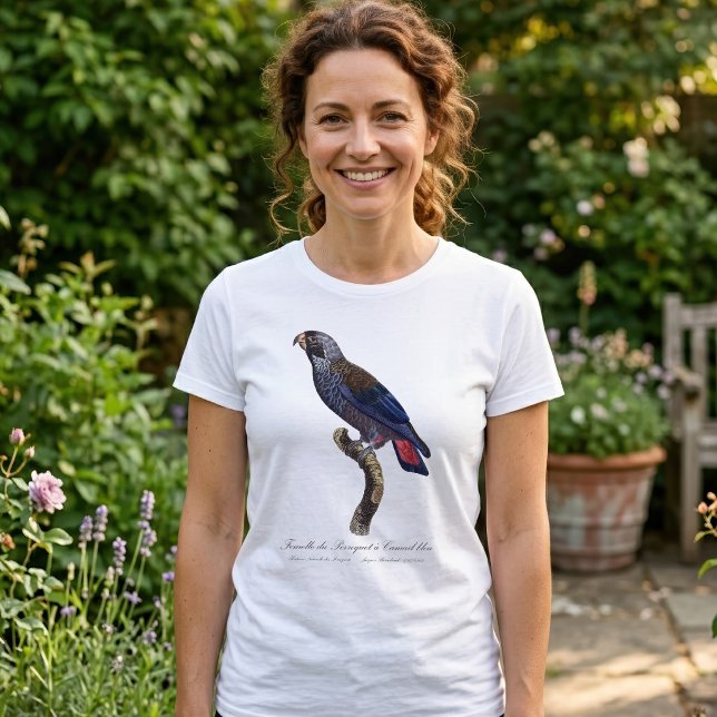 Camiseta Loro obscuro o Pionus obscuro, Pionus fuscus (Dusky Parrot or Dusky Pionus, Pionus fuscus. Women Basic White T-Shirt)