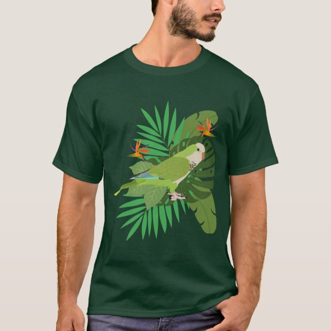 Camiseta Loro parlanchín con hojas (Anverso)