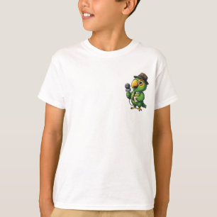 Camiseta Loro Reportero Micrófono Noticias Niños
