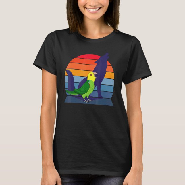 Camiseta Loro retro gritando cabeza amarilla (Anverso)