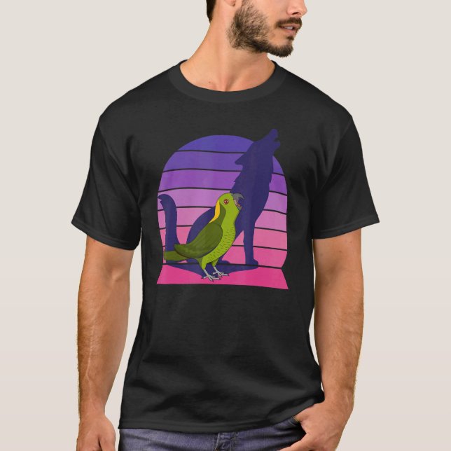 Camiseta Loro retro gritando siesta amarilla (Anverso)