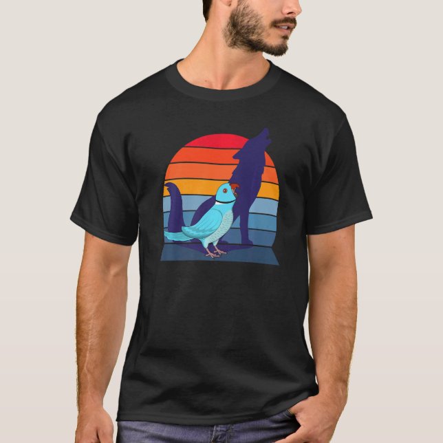 Camiseta Loro retro grito azul India llorando lobo (Anverso)