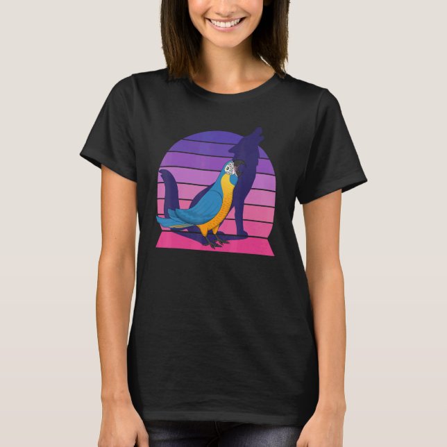 Camiseta Loro retro grito azul macao llorón (Anverso)