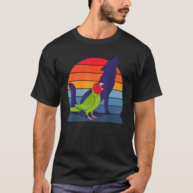 Camiseta Loro retro grito rojo enmascarado (Anverso)