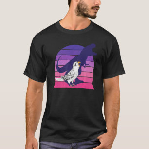 Camiseta Loro Retro I Tyrannosaurus Rex I Budgie Blanco Gri