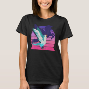 Camiseta Loro Retro I Unicornio Alado I Quaker Azul Gritón