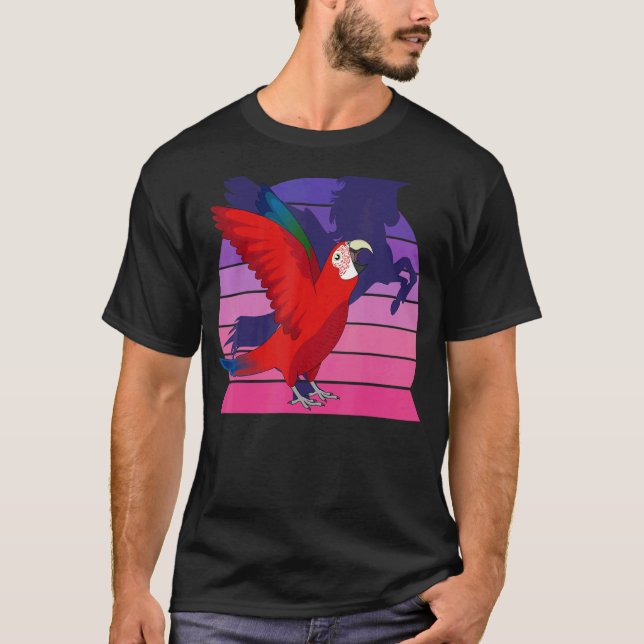 Camiseta Loro retro I Winged Unicorn I Green Wingaw Macaw (Anverso)