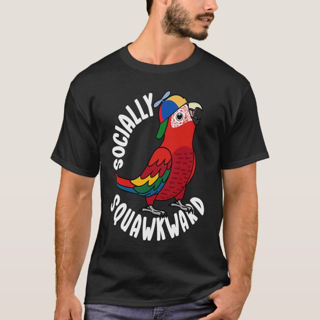 Camiseta Loro socialmente incómodo I Scarlet Macaw (Anverso)