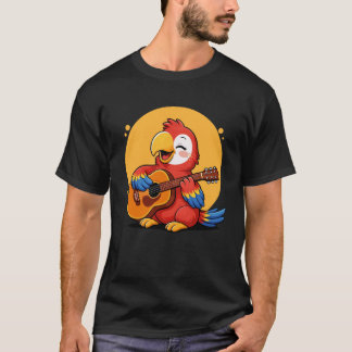 Camiseta Loro tocando guitarra gráfica Loro niños niñas Gu