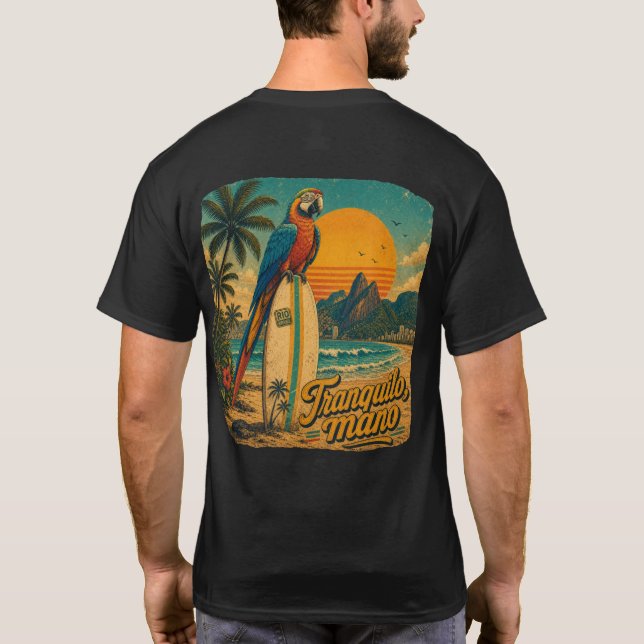 Camiseta Loro Tranquilo Mano Río (Reverso)