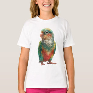 Camiseta Loro Tropical Acuarela Arcoíris Niños