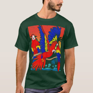 Camiseta Loro tropical animal de ave Macaw