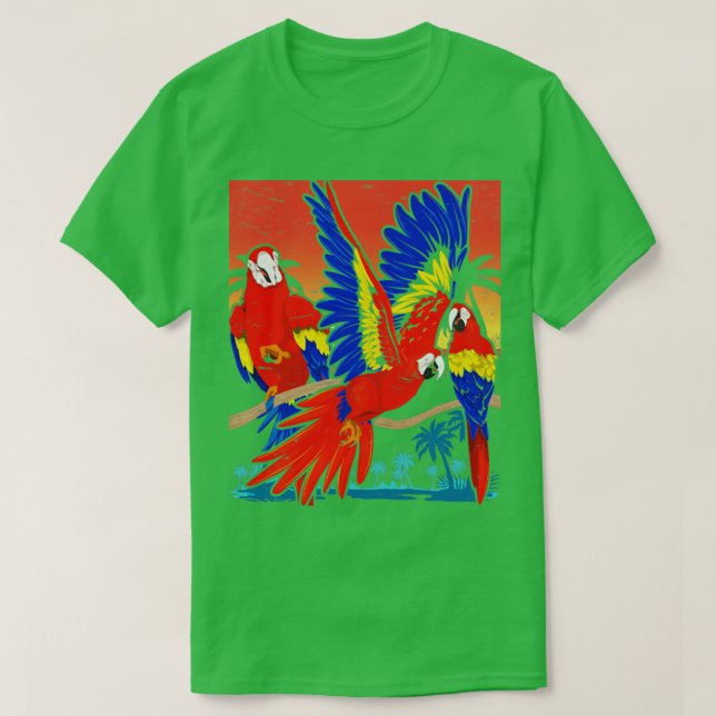 Camiseta Loro tropical animal de ave Macaw (Diseño del anverso)