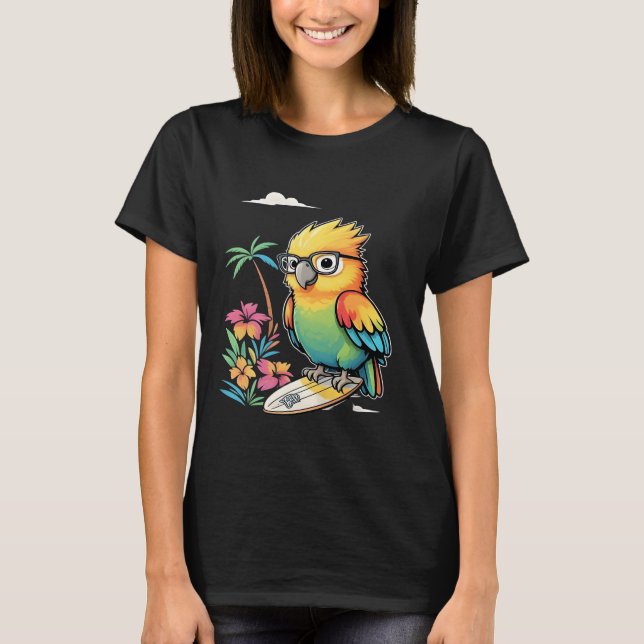 Camiseta Loro tropical Chill Vibes - Sunset Beach Shirt (Anverso)