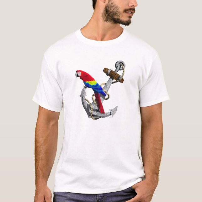 Camiseta Loro Tropical Y Ancla (Anverso)