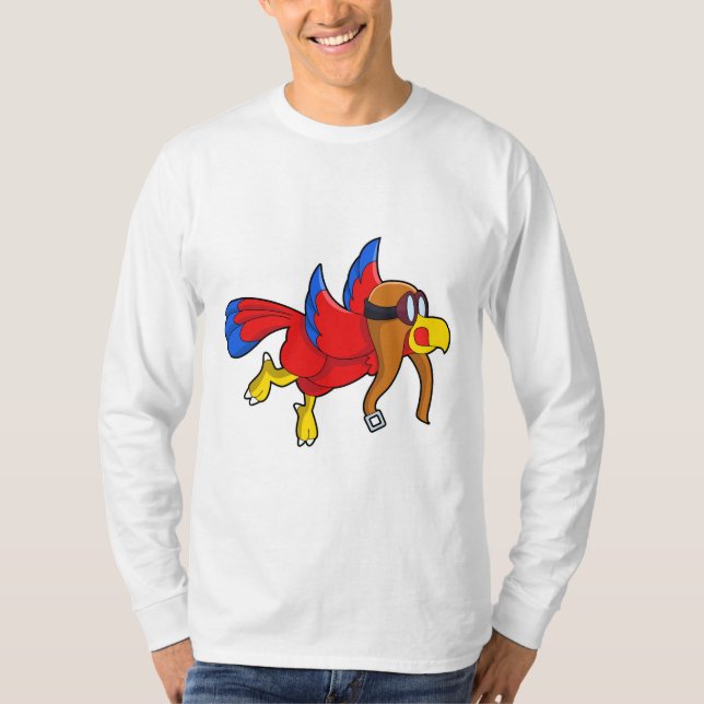 Camiseta Loro volando como piloto (Anverso)