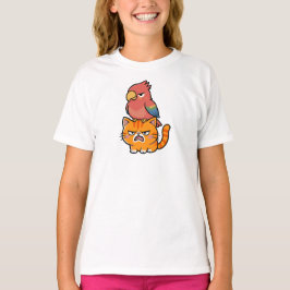 Camiseta Loro y Gato Naranja