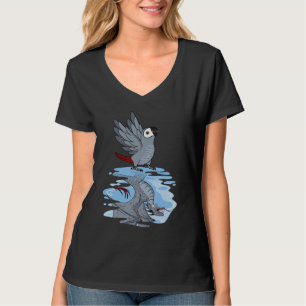 Camiseta Loro y reflejo de dragón I Loro gris africano