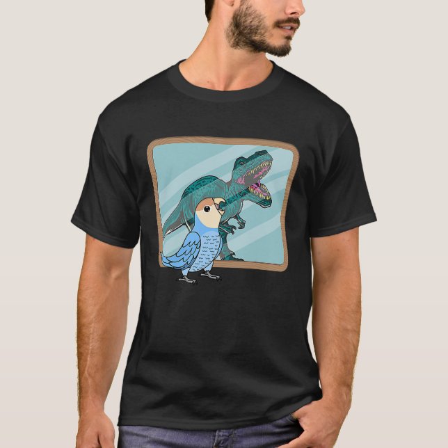 Camiseta Loro y Rex Reflexión I Cara de melocotón Lovebird  (Anverso)