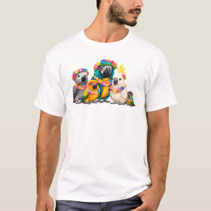Camiseta Loros Bebés Adorables con Leis