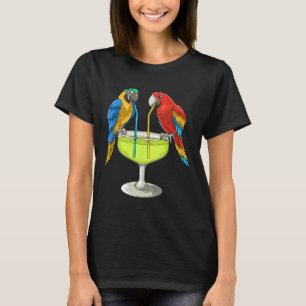 Camiseta Loros bebiendo margarita vacaciones hawaianas play
