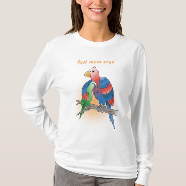 Camiseta Loros Coloridos Día de la Madre (Anverso)