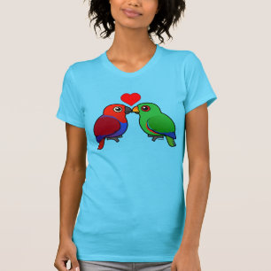 Camiseta Loros de Eclectus en amor