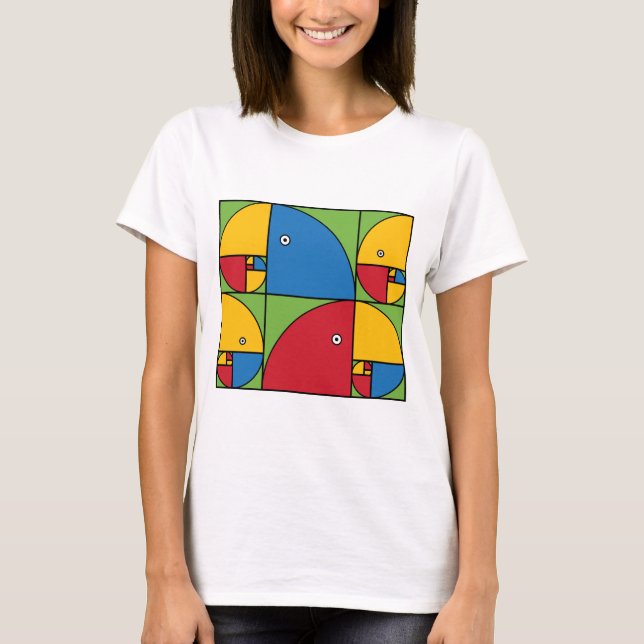 Camiseta Loros de Fibonacci (Anverso)